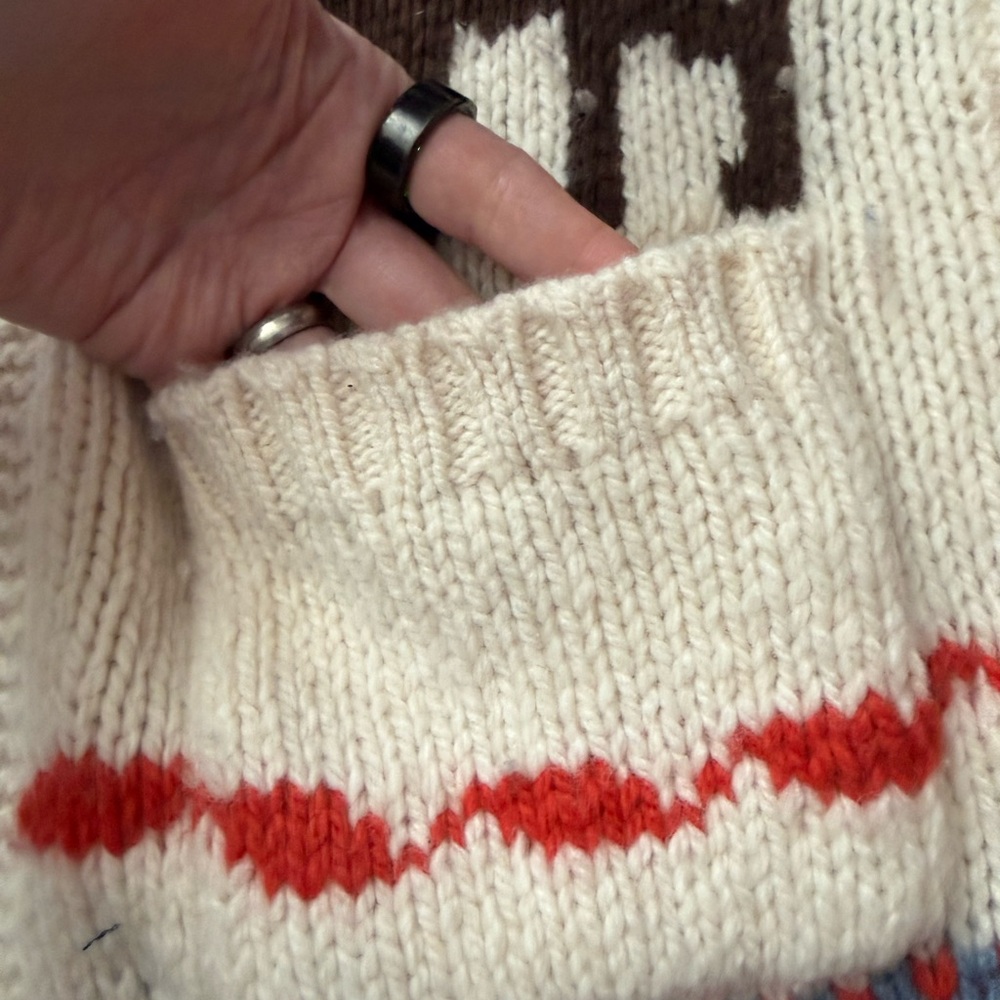 THE GREAT- The Reindeer Shawl Collar Full Zip Sweater Lambswool XS oversized - Picture 9 of 14